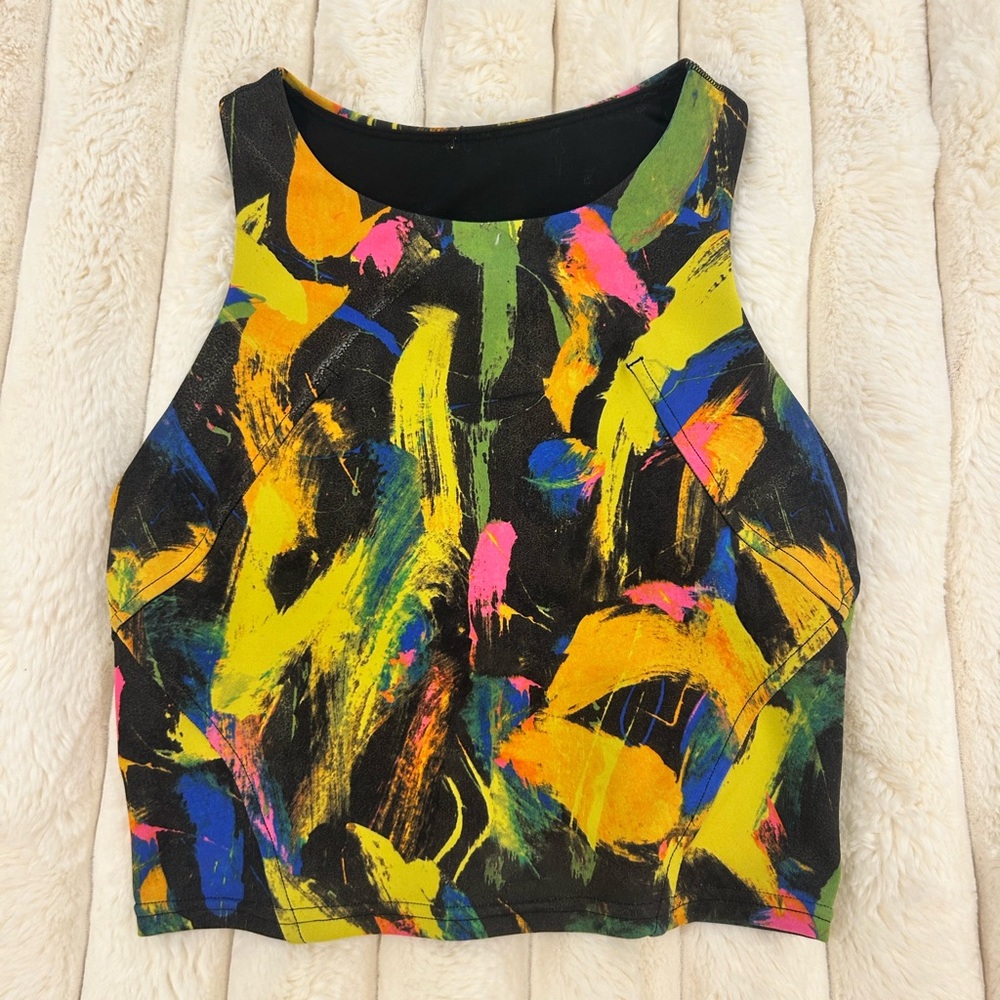 Lululemon Wunder Train Longline Bra Black Multi (Size 4)